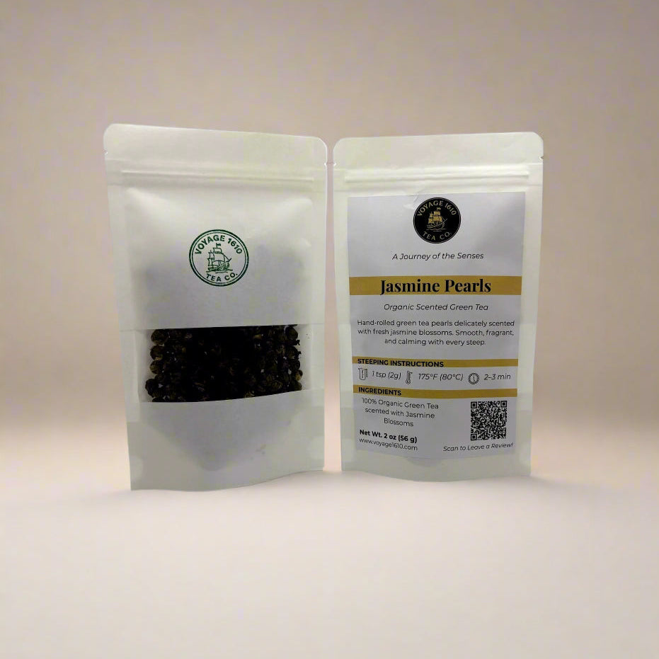 — organic loose leaf tea in Voyage 1610 packaging